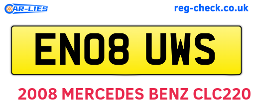 EN08UWS are the vehicle registration plates.