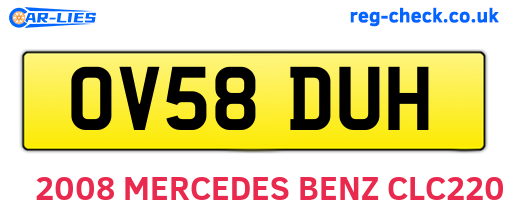 OV58DUH are the vehicle registration plates.