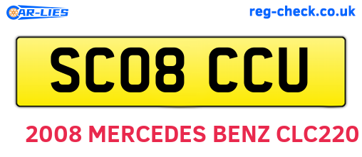 SC08CCU are the vehicle registration plates.