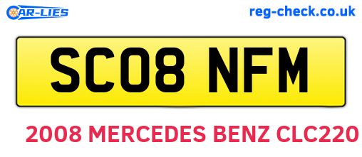 SC08NFM are the vehicle registration plates.