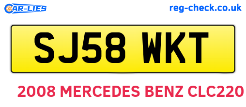 SJ58WKT are the vehicle registration plates.