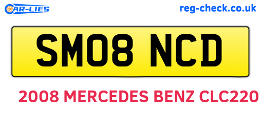 SM08NCD are the vehicle registration plates.