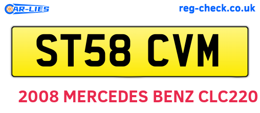 ST58CVM are the vehicle registration plates.