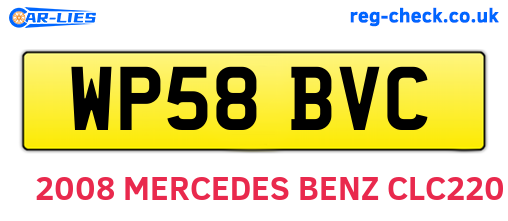 WP58BVC are the vehicle registration plates.
