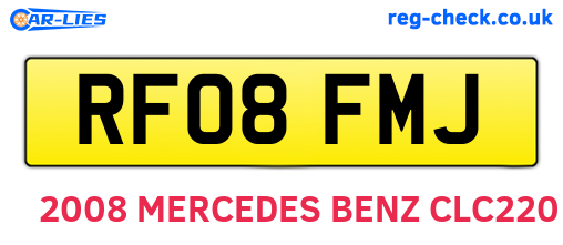 RF08FMJ are the vehicle registration plates.