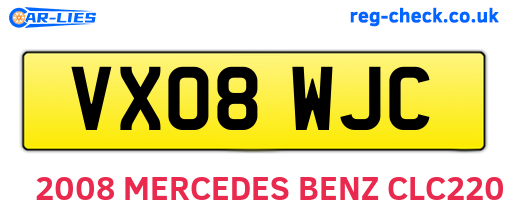 VX08WJC are the vehicle registration plates.