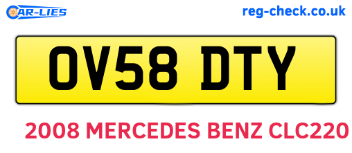 OV58DTY are the vehicle registration plates.