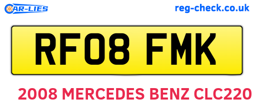 RF08FMK are the vehicle registration plates.