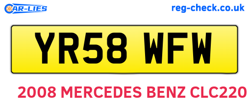 YR58WFW are the vehicle registration plates.