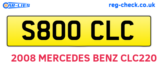 S800CLC are the vehicle registration plates.