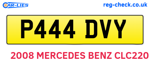 P444DVY are the vehicle registration plates.