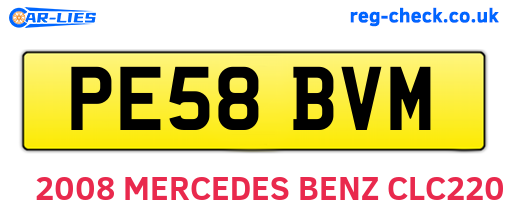 PE58BVM are the vehicle registration plates.