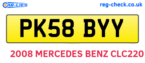 PK58BYY are the vehicle registration plates.