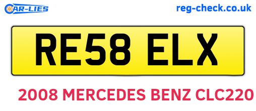 RE58ELX are the vehicle registration plates.