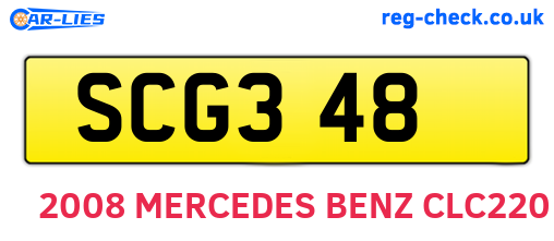 SCG348 are the vehicle registration plates.
