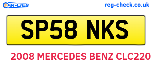 SP58NKS are the vehicle registration plates.