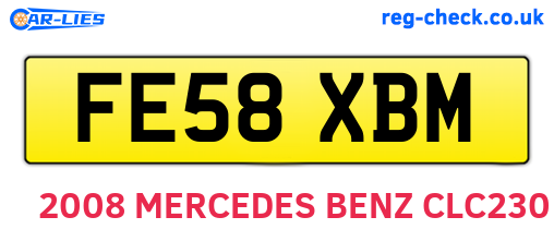 FE58XBM are the vehicle registration plates.