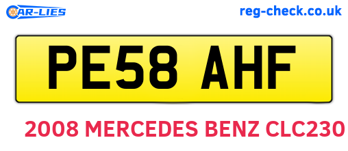 PE58AHF are the vehicle registration plates.