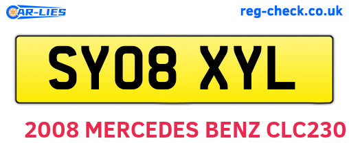SY08XYL are the vehicle registration plates.