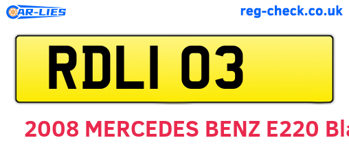 RDL103 are the vehicle registration plates.