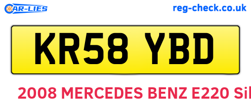 KR58YBD are the vehicle registration plates.