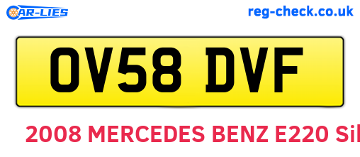 OV58DVF are the vehicle registration plates.