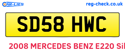 SD58HWC are the vehicle registration plates.