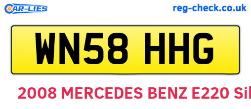 WN58HHG are the vehicle registration plates.