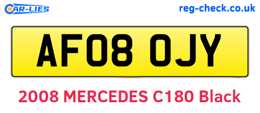 AF08OJY are the vehicle registration plates.