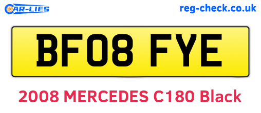 BF08FYE are the vehicle registration plates.