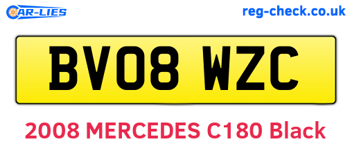 BV08WZC are the vehicle registration plates.