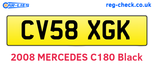 CV58XGK are the vehicle registration plates.