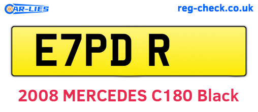 E7PDR are the vehicle registration plates.