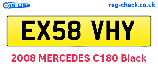 EX58VHY are the vehicle registration plates.
