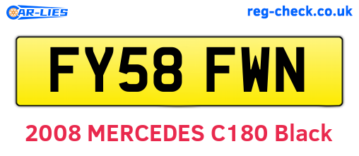 FY58FWN are the vehicle registration plates.