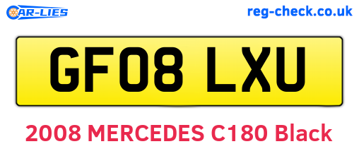 GF08LXU are the vehicle registration plates.