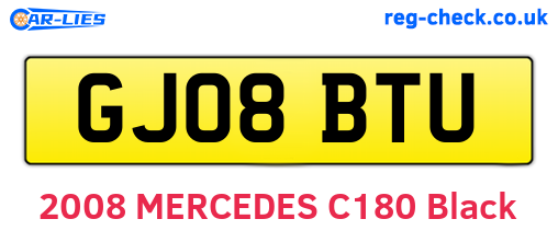 GJ08BTU are the vehicle registration plates.