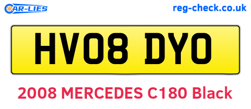 HV08DYO are the vehicle registration plates.
