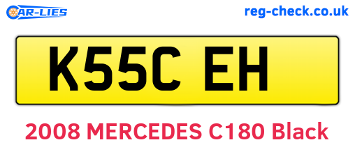 K55CEH are the vehicle registration plates.