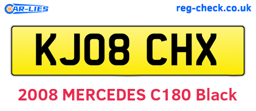 KJ08CHX are the vehicle registration plates.