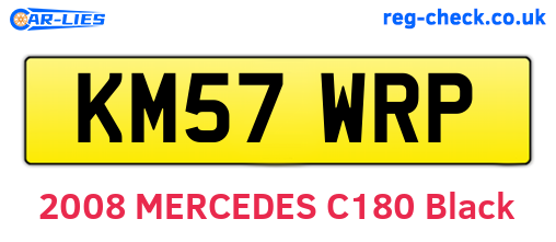 KM57WRP are the vehicle registration plates.