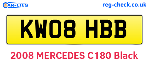 KW08HBB are the vehicle registration plates.