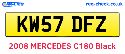 KW57DFZ are the vehicle registration plates.