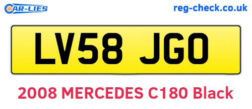 LV58JGO are the vehicle registration plates.