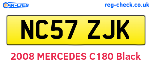 NC57ZJK are the vehicle registration plates.