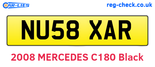 NU58XAR are the vehicle registration plates.