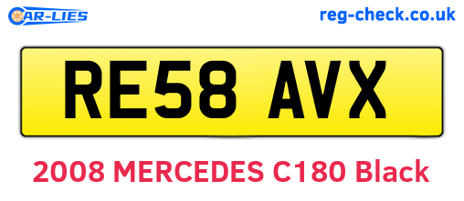 RE58AVX are the vehicle registration plates.