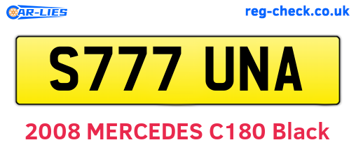 S777UNA are the vehicle registration plates.