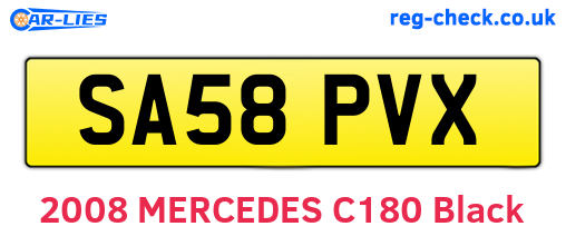 SA58PVX are the vehicle registration plates.