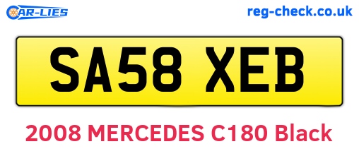 SA58XEB are the vehicle registration plates.